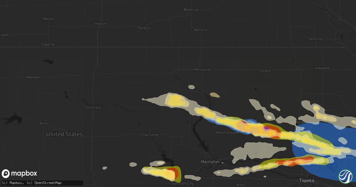 Hail map in Barnes, KS on August 18, 2026