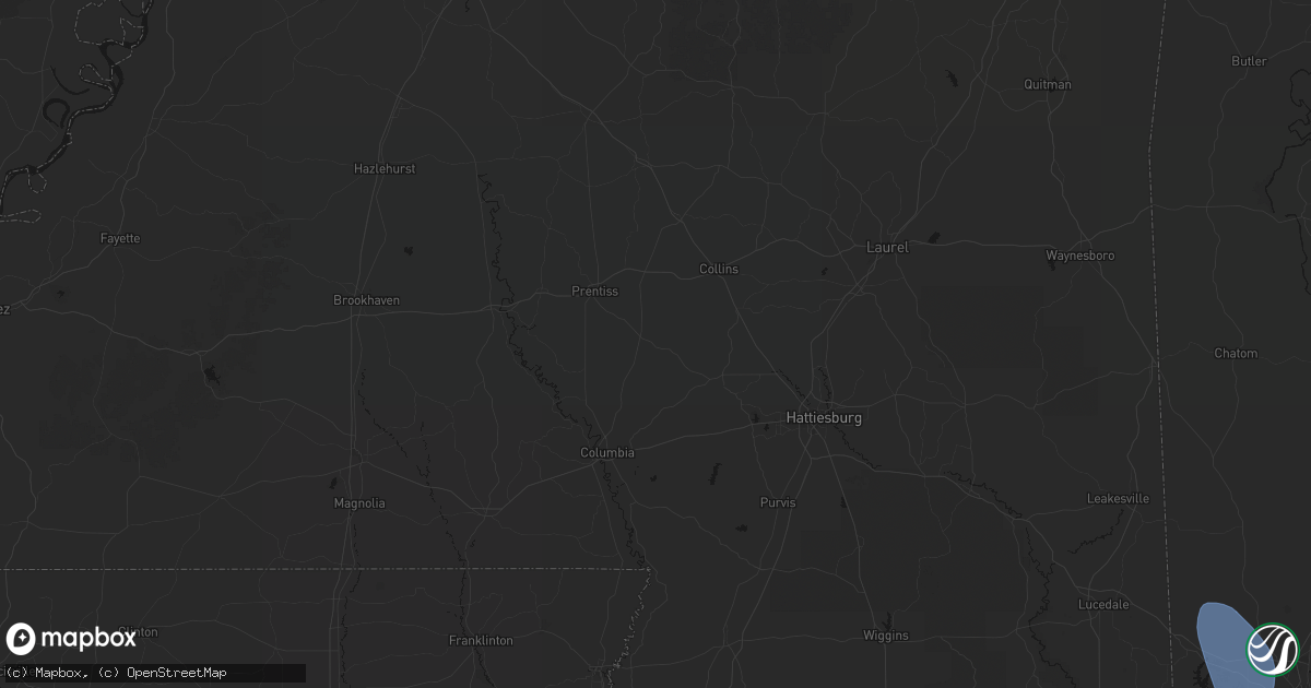 Hail map in Bassfield, MS on August 18, 2026