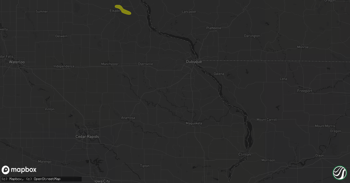 Hail map in Bernard, IA on August 18, 2026