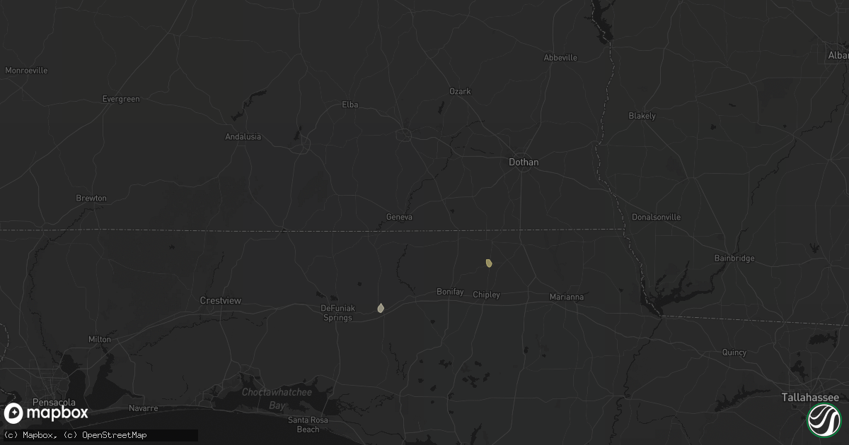 Hail map in Black, AL on August 18, 2026