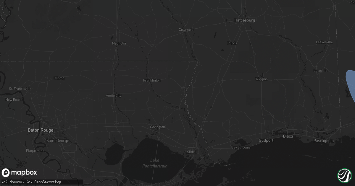 Hail map in Bogalusa, LA on August 18, 2026