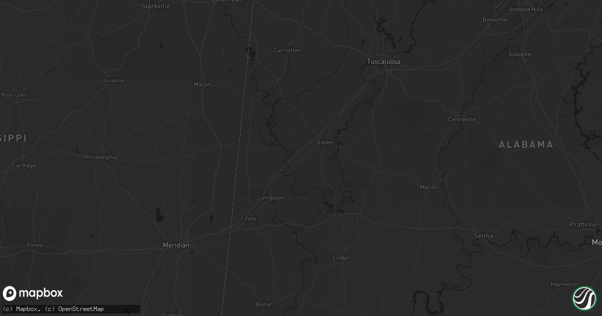 Hail map in Boligee, AL on August 18, 2026