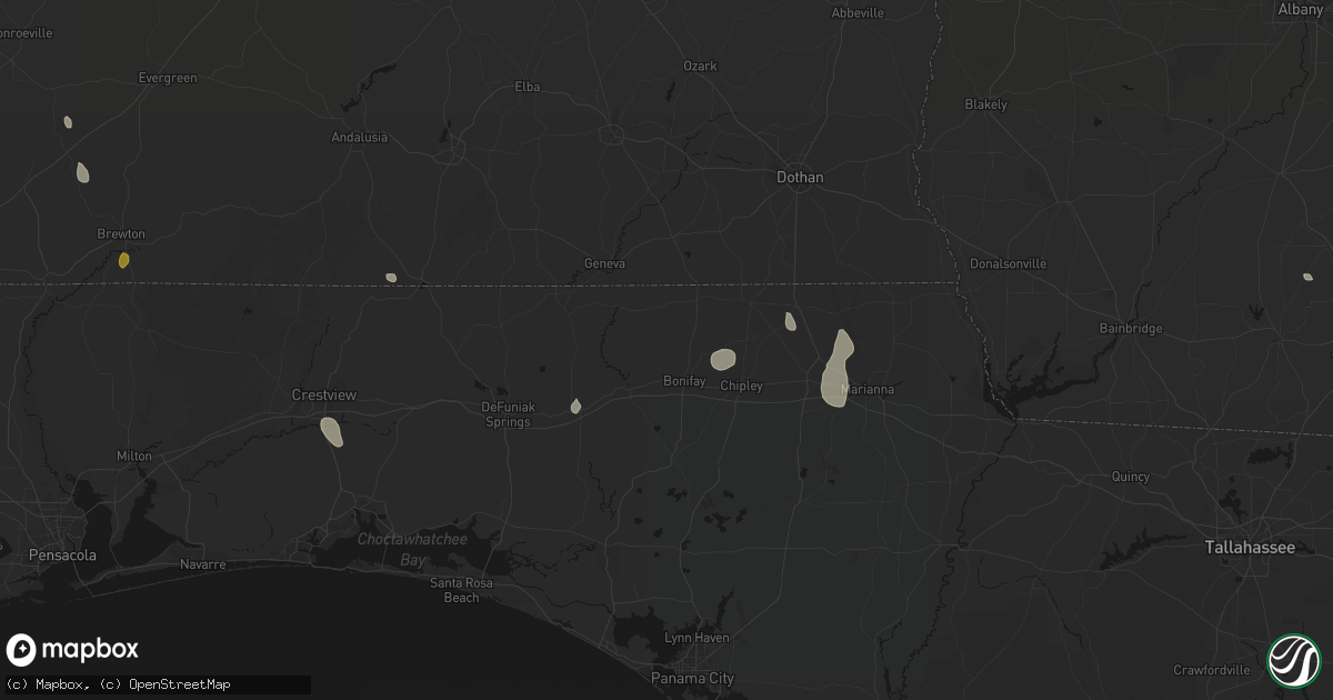 Hail map in Bonifay, FL on August 18, 2026