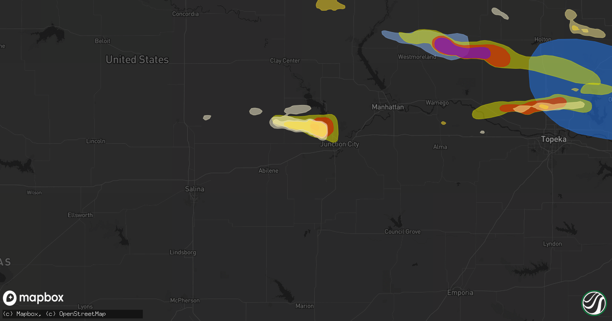 Hail map in Chapman, KS on August 18, 2026