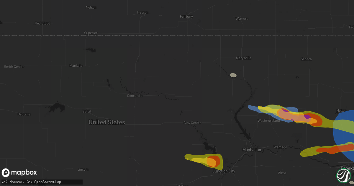 Hail map in Clifton, KS on August 18, 2026