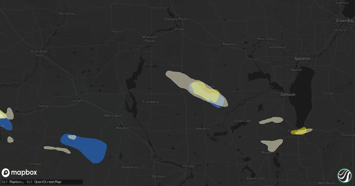 Hail map in Coloma, WI on August 18, 2026