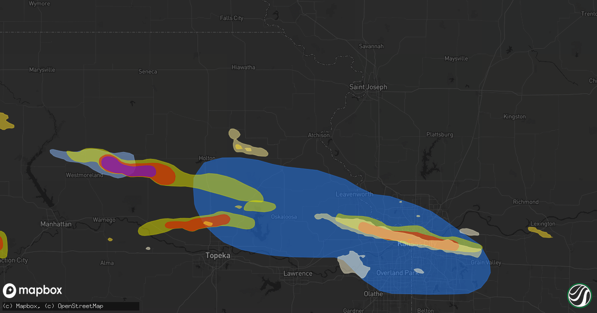 Hail map in Cummings, KS on August 18, 2026