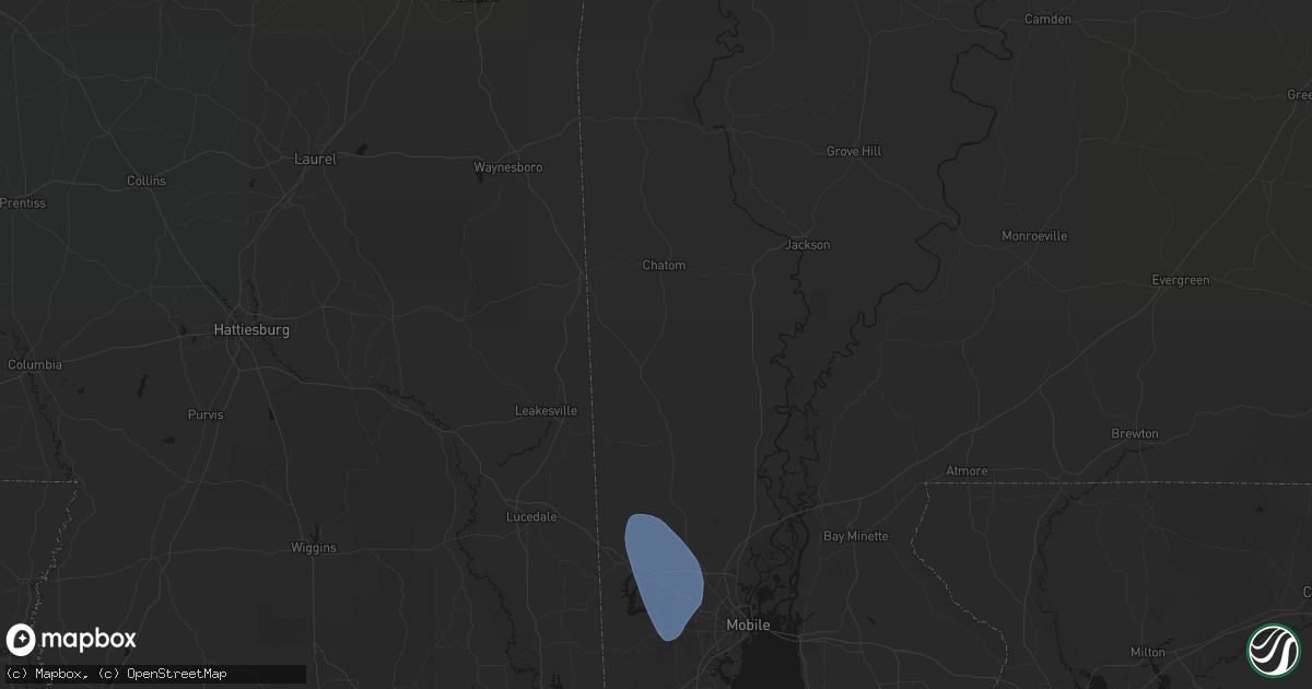 Hail map in Deer Park, AL on August 18, 2026