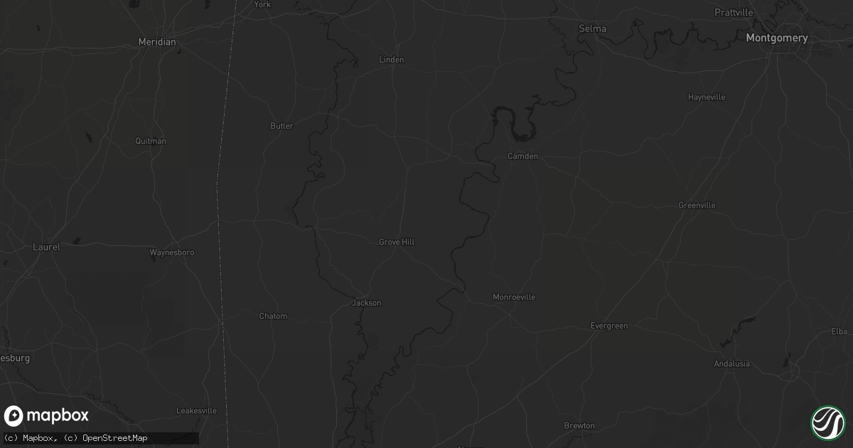 Hail map in Dickinson, AL on August 18, 2026