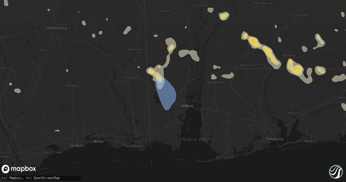 Hail map in Eight Mile, AL on August 18, 2026