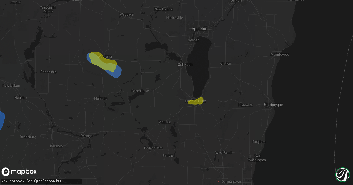 Hail map in Eldorado, WI on August 18, 2026