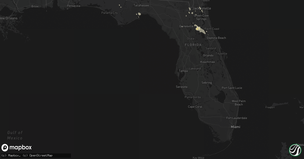Hail map in Florida on August 18, 2026