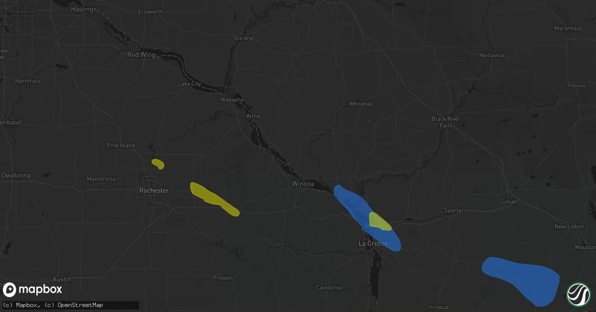 Hail map in Fountain City, WI on August 18, 2026
