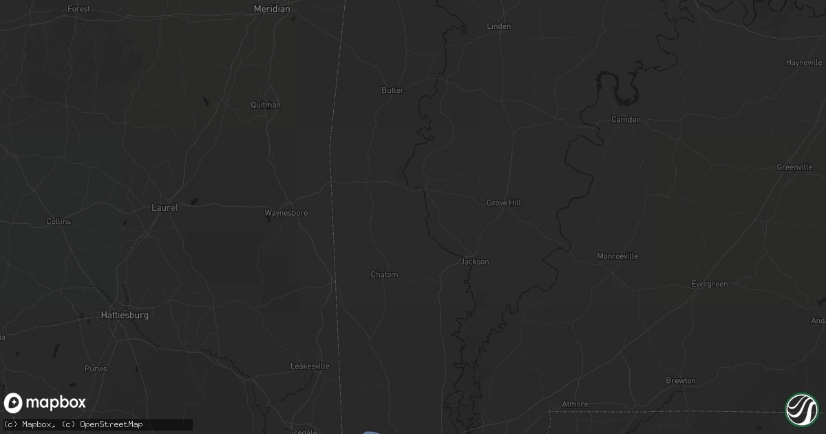 Hail map in Frankville, AL on August 18, 2026
