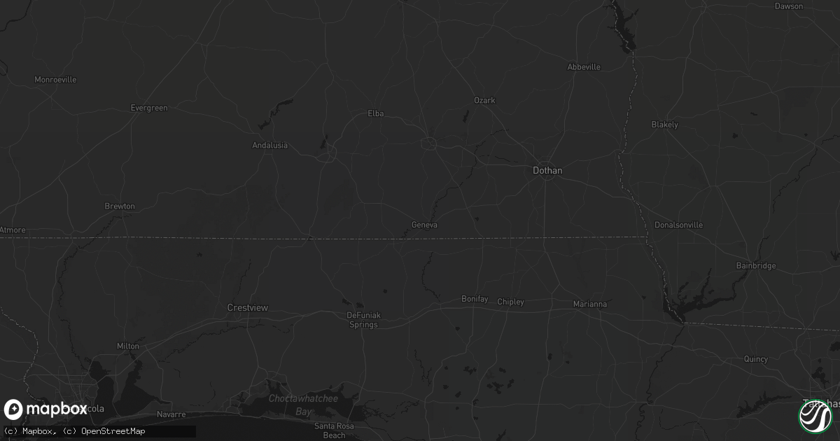 Hail map in Geneva, AL on August 18, 2026