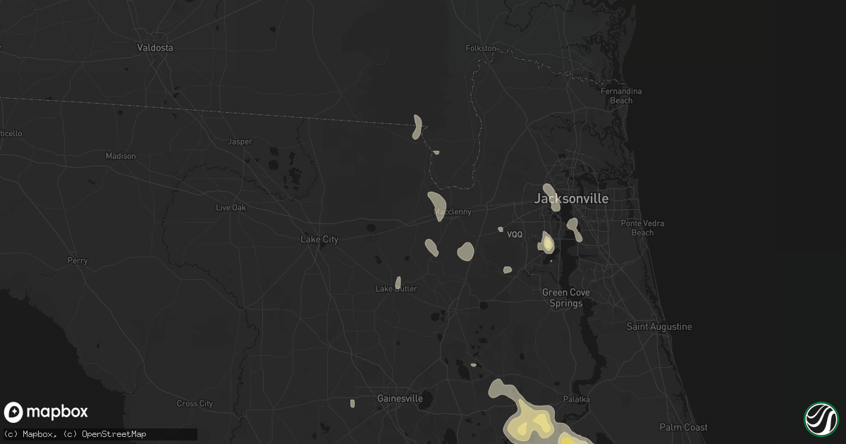 Hail map in Glen Saint Mary, FL on August 18, 2026