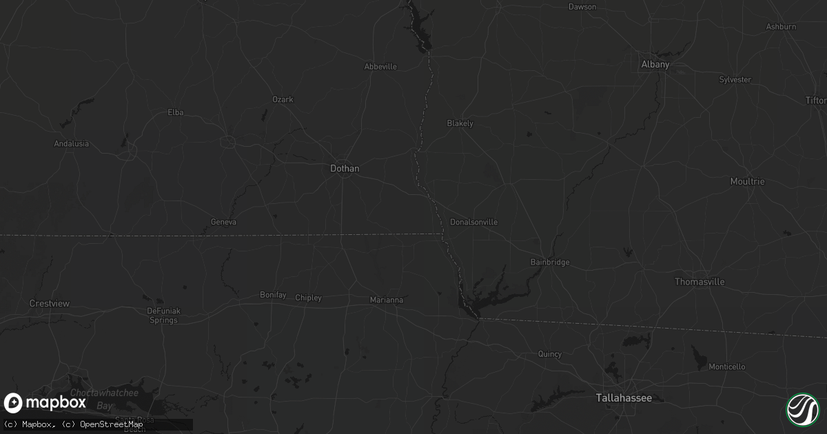 Hail map in Gordon, AL on August 18, 2026