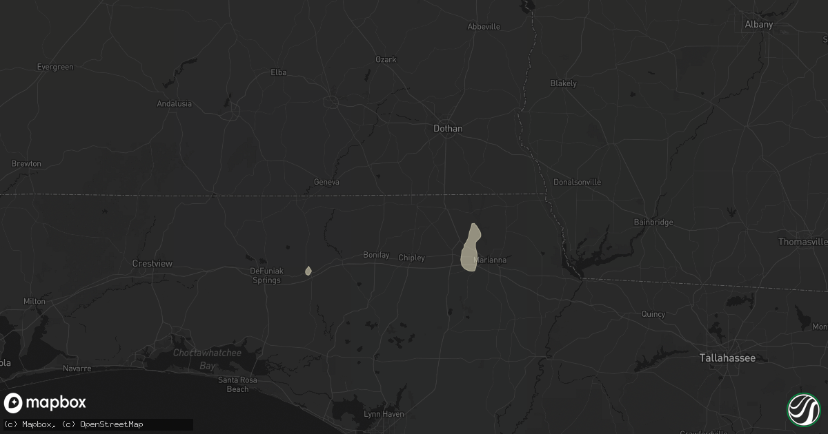 Hail map in Graceville, FL on August 18, 2026