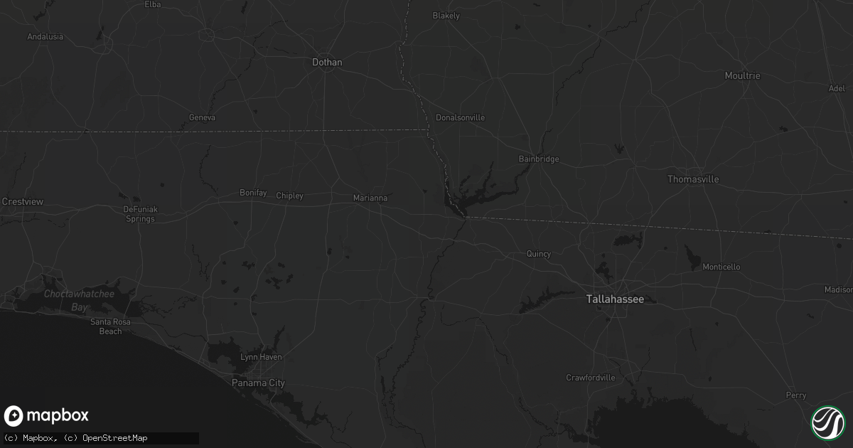 Hail map in Grand Ridge, FL on August 18, 2026
