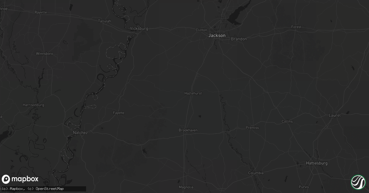 Hail map in Hazlehurst, MS on August 18, 2026