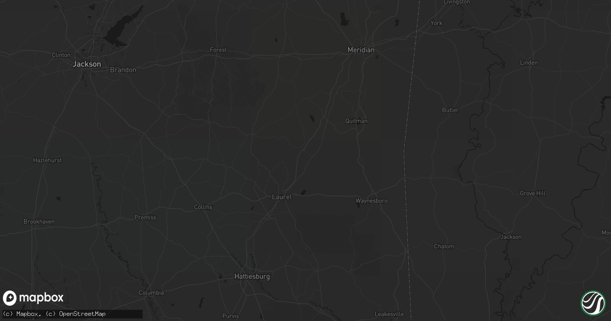 Hail map in Heidelberg, MS on August 18, 2026