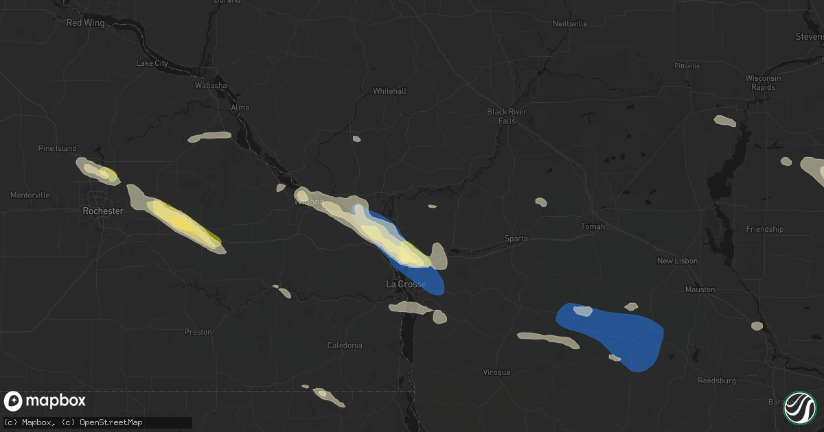 Hail map in Holmen, WI on August 18, 2026