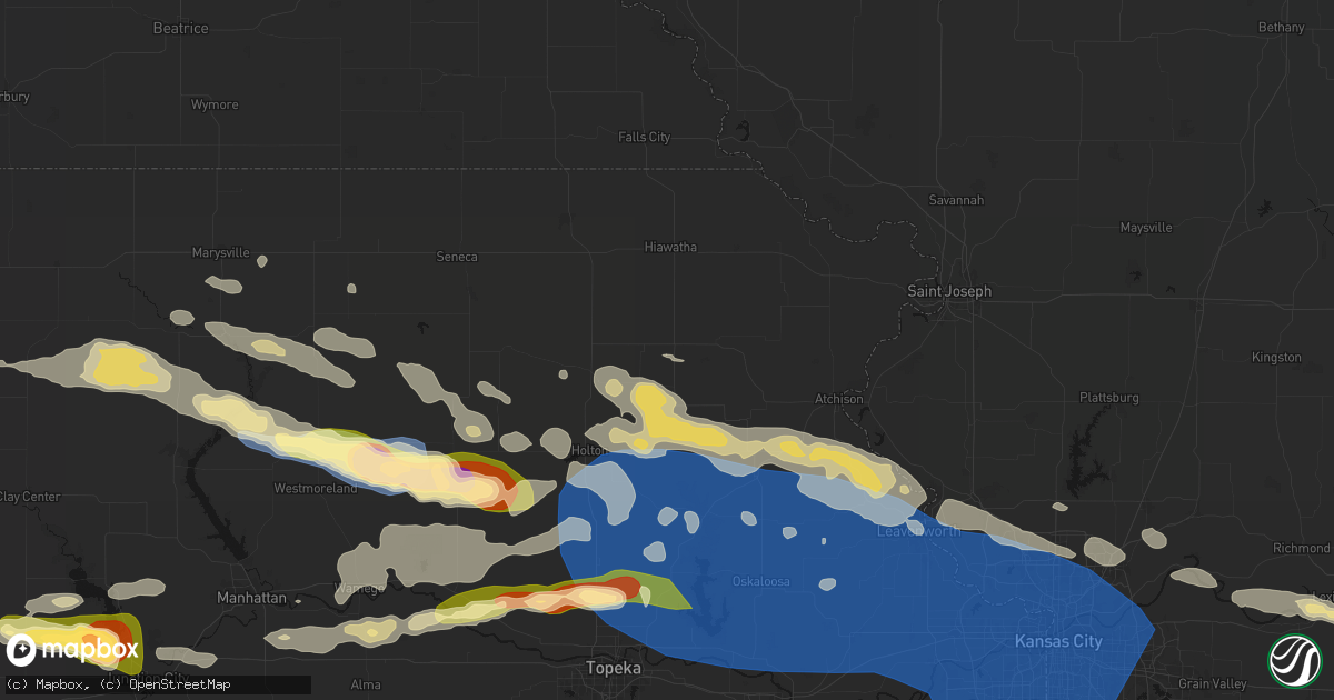 Hail map in Horton, KS on August 18, 2026