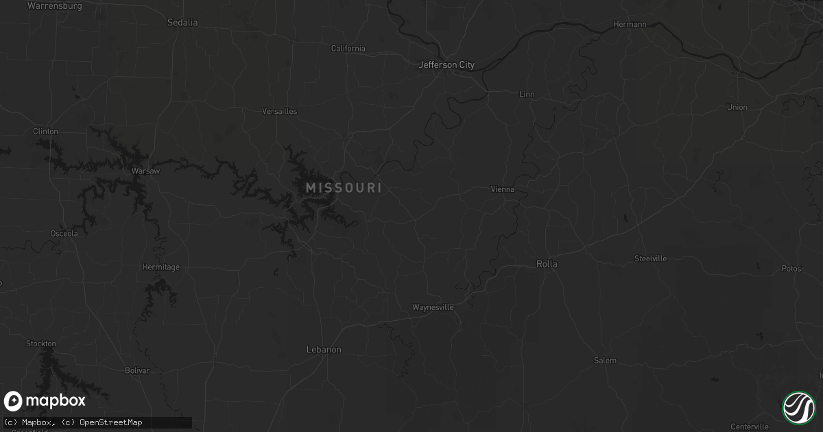 Hail map in Iberia, MO on August 18, 2026