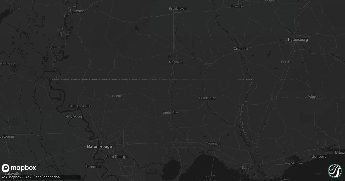 Hail map in Kentwood, LA on August 18, 2026