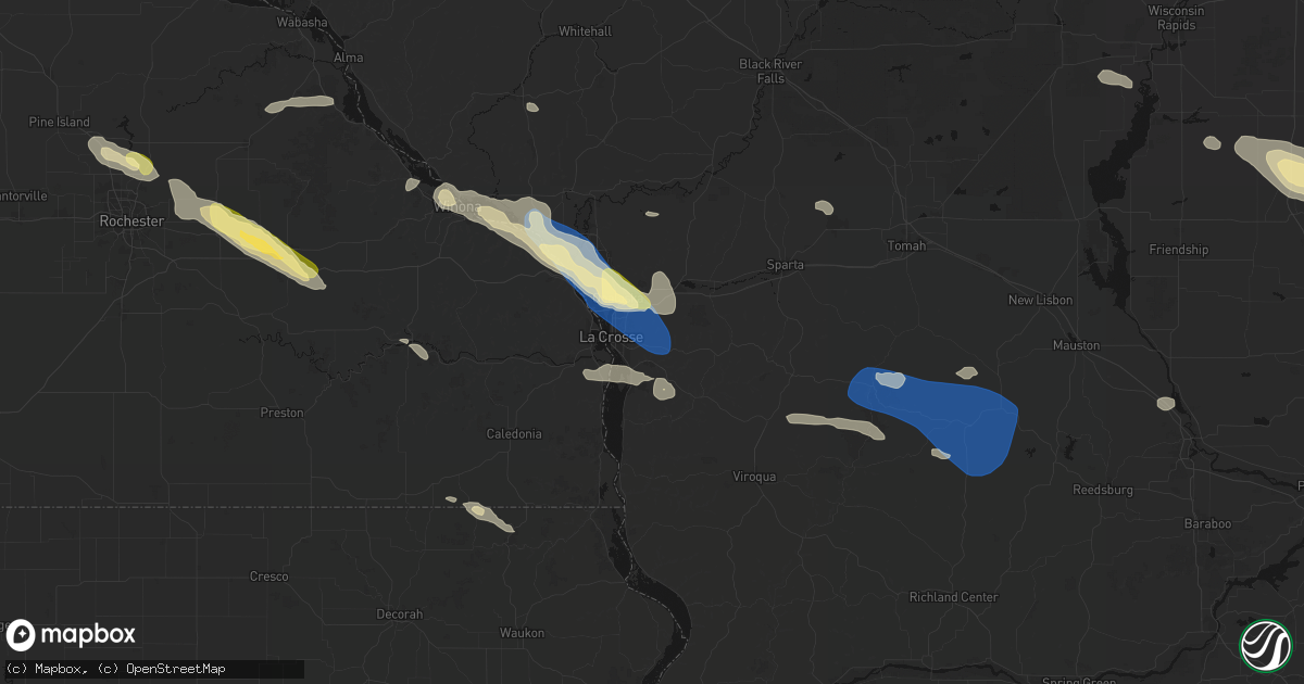 Hail map in La Crosse, WI on August 18, 2026