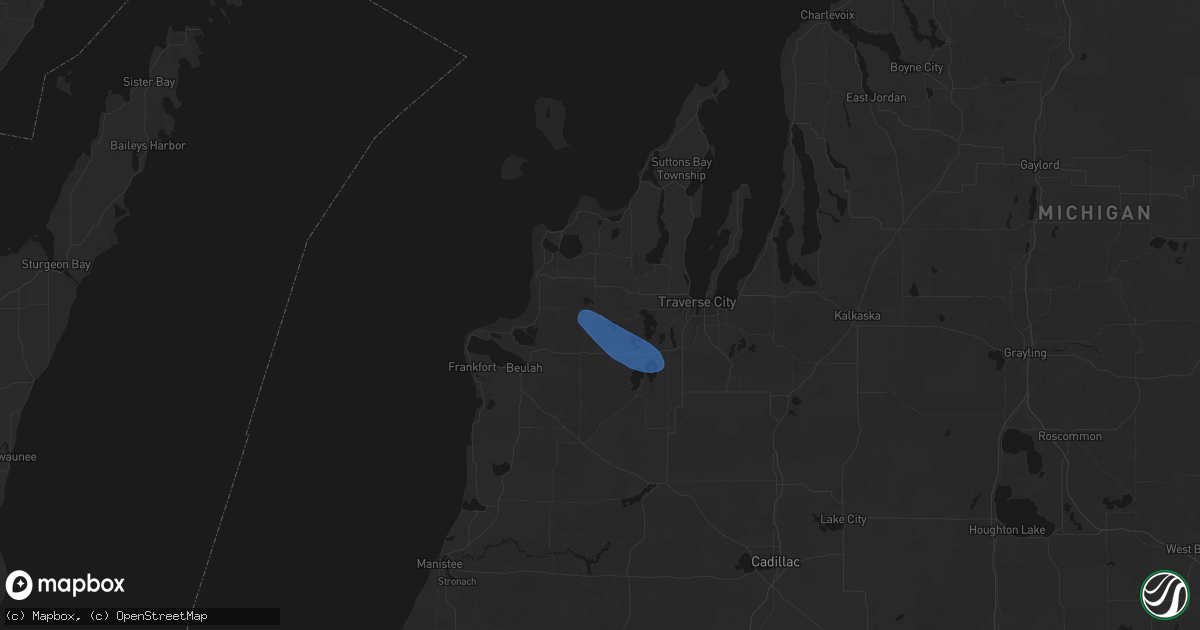 Hail map in Lake Ann, MI on August 18, 2026