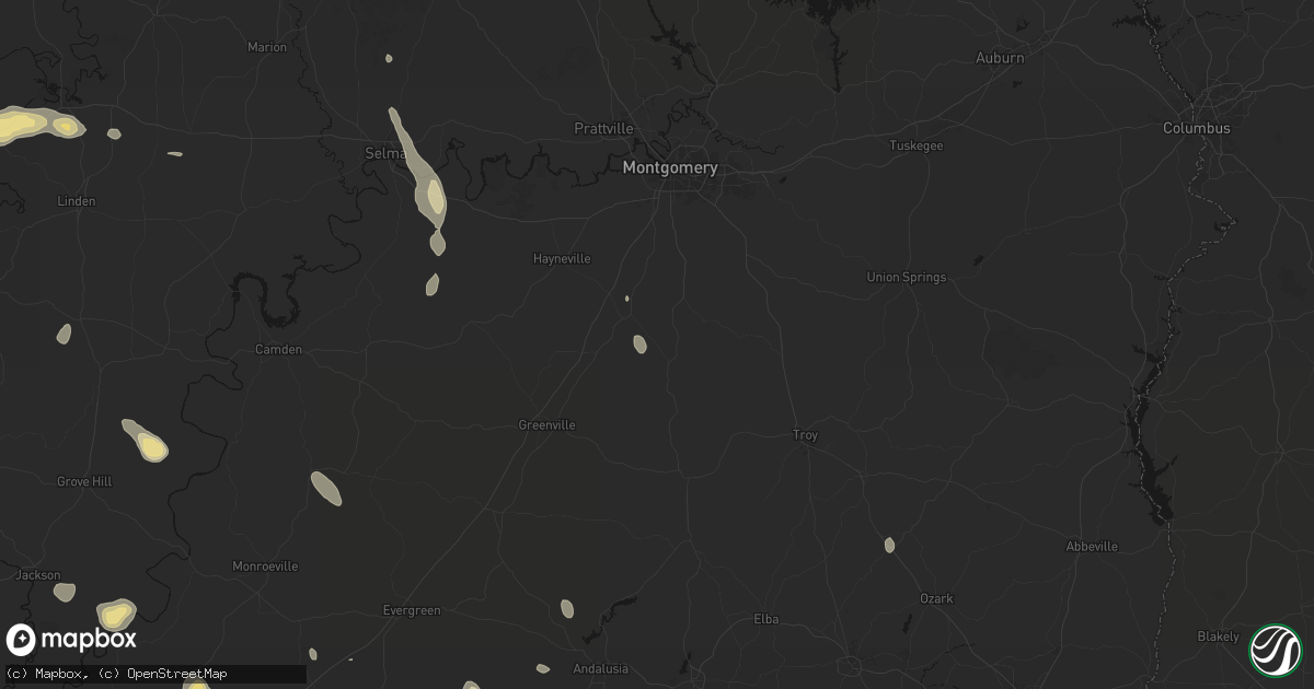 Hail map in Lapine, AL on August 18, 2026