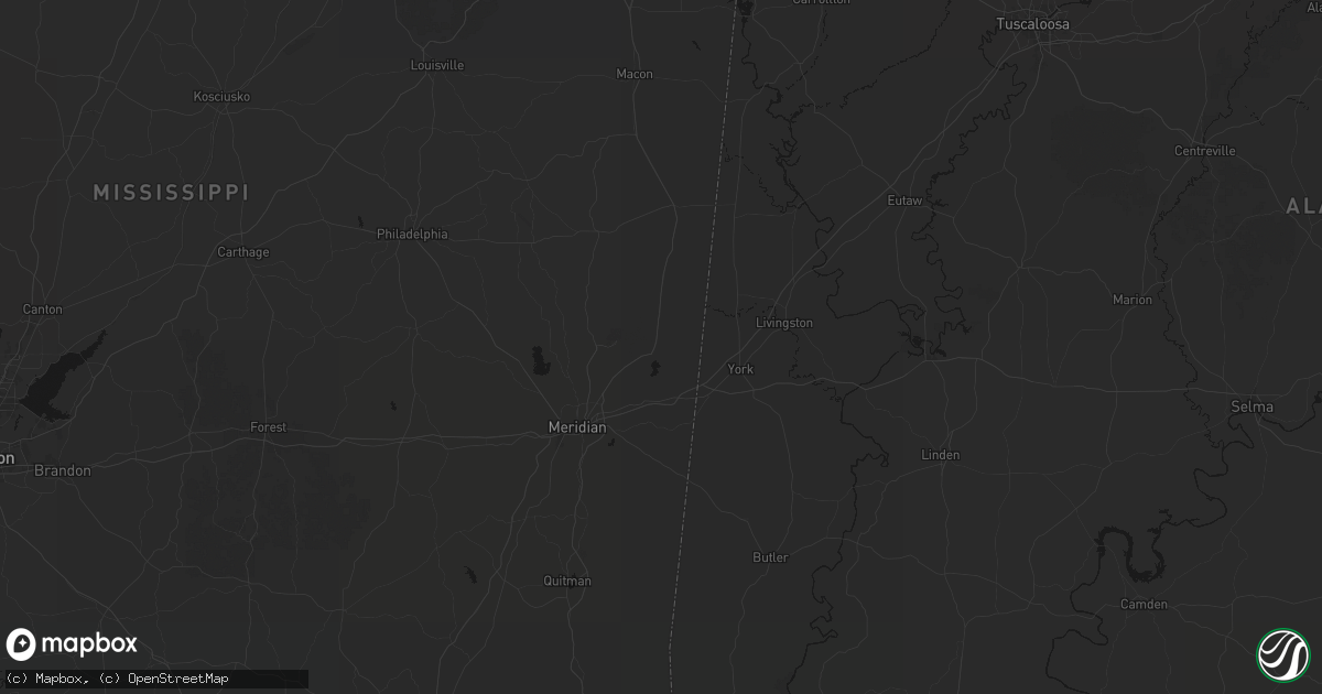 Hail map in Lauderdale, MS on August 18, 2026