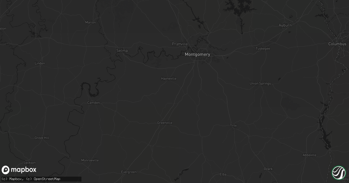 Hail map in Letohatchee, AL on August 18, 2026