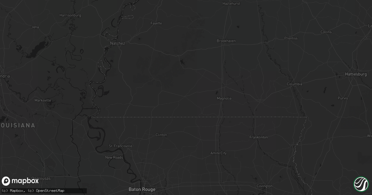Hail map in Liberty, MS on August 18, 2026