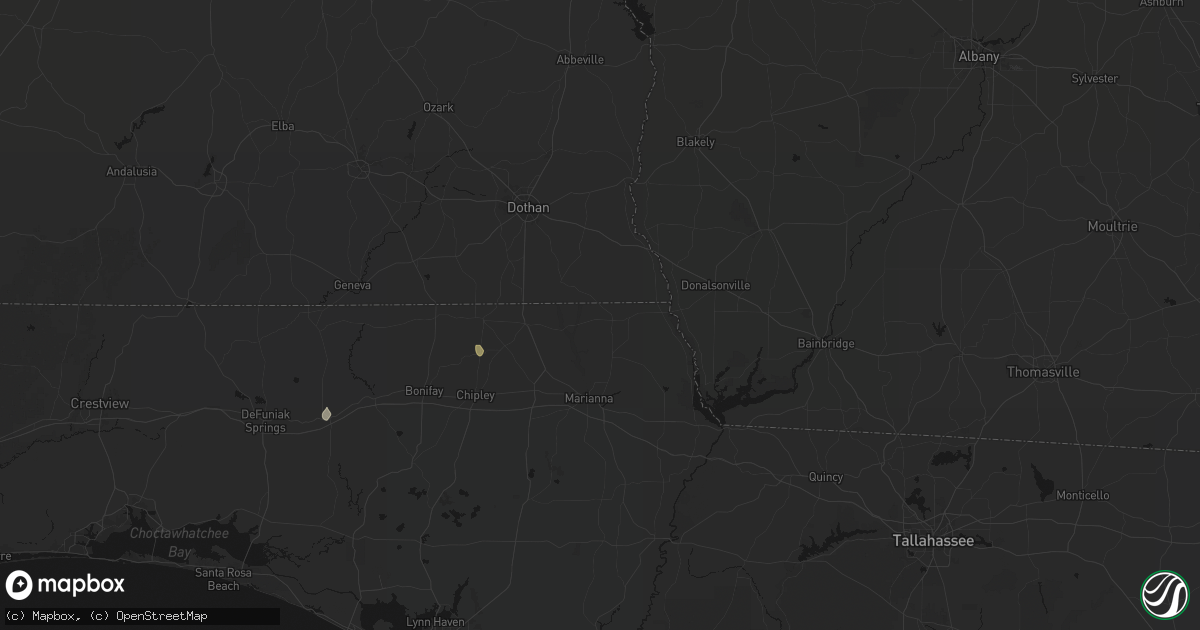 Hail map in Malone, FL on August 18, 2026