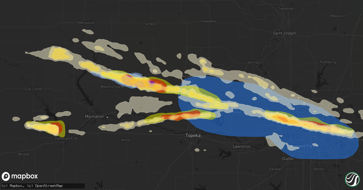 Hail map in Mayetta, KS on August 18, 2026