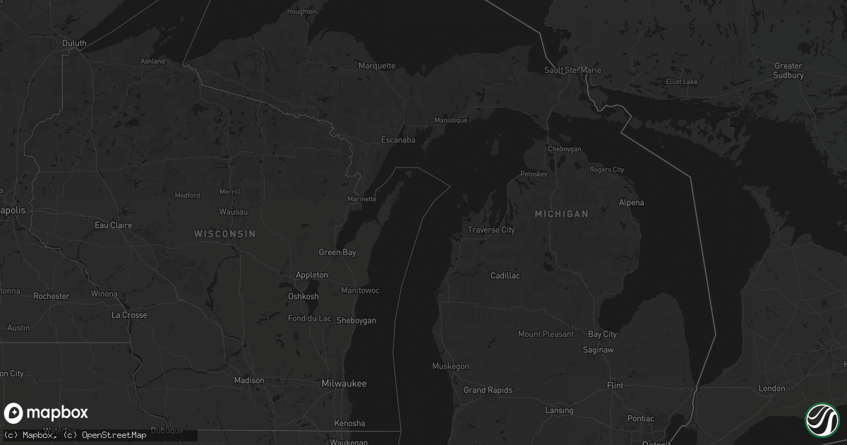 Hail map in Michigan on August 18, 2026