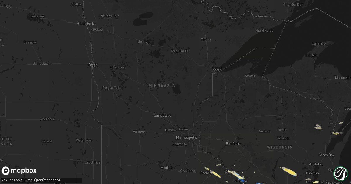 Hail map in Minnesota on August 18, 2026