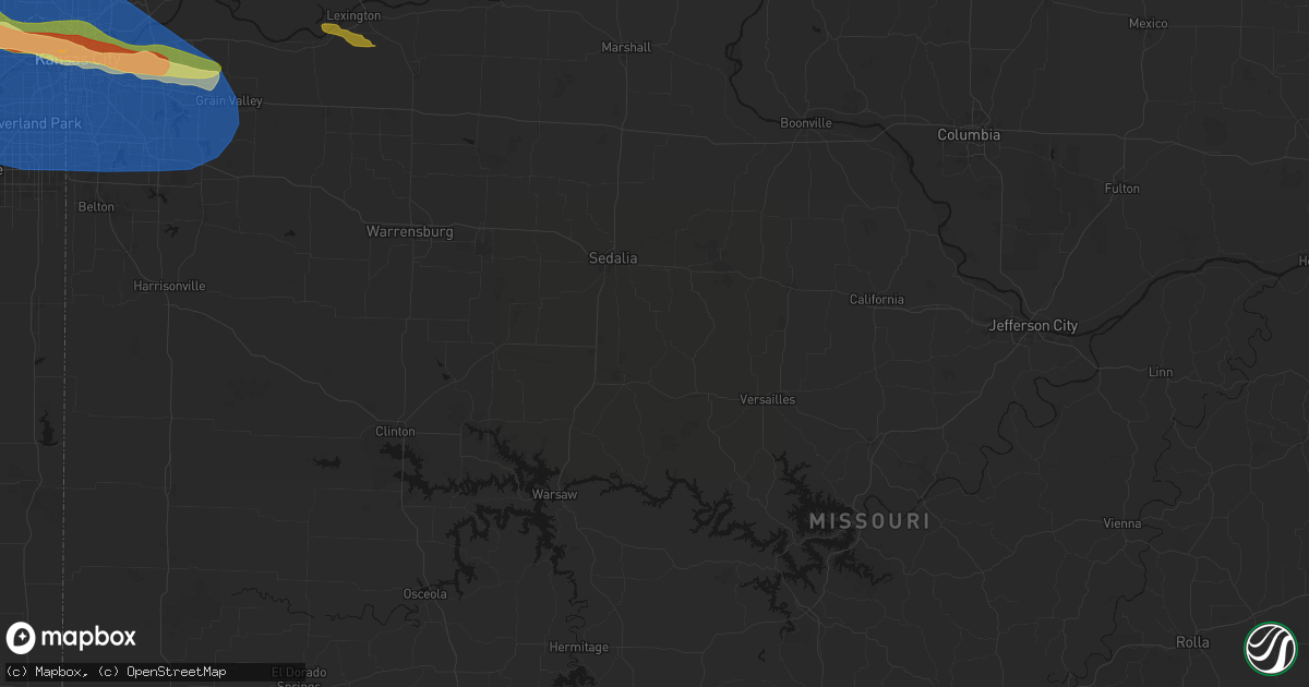Hail map in Mora, MO on August 18, 2026