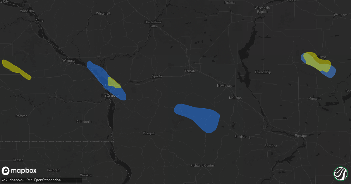 Hail map in Norwalk, WI on August 18, 2026