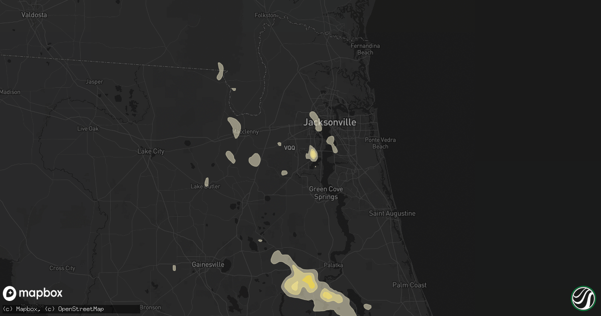 Hail map in Orange Park, FL on August 18, 2026