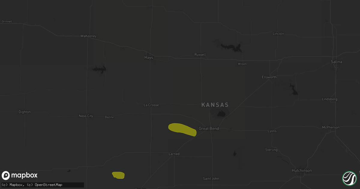 Hail map in Otis, KS on August 18, 2026