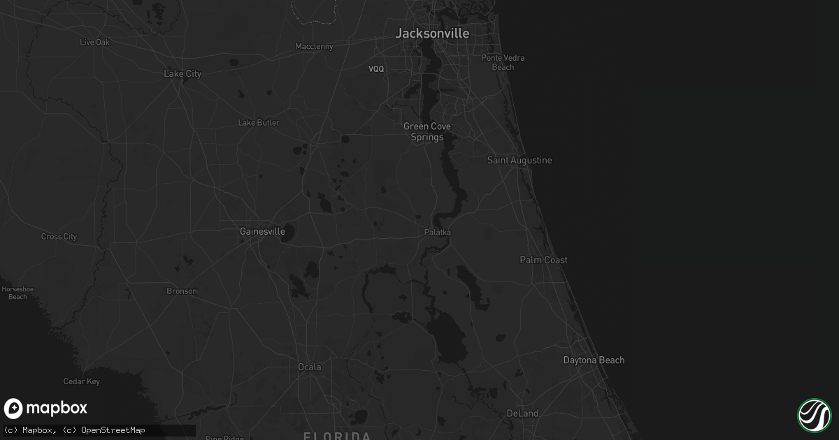 Hail map in Palatka, FL on August 18, 2026