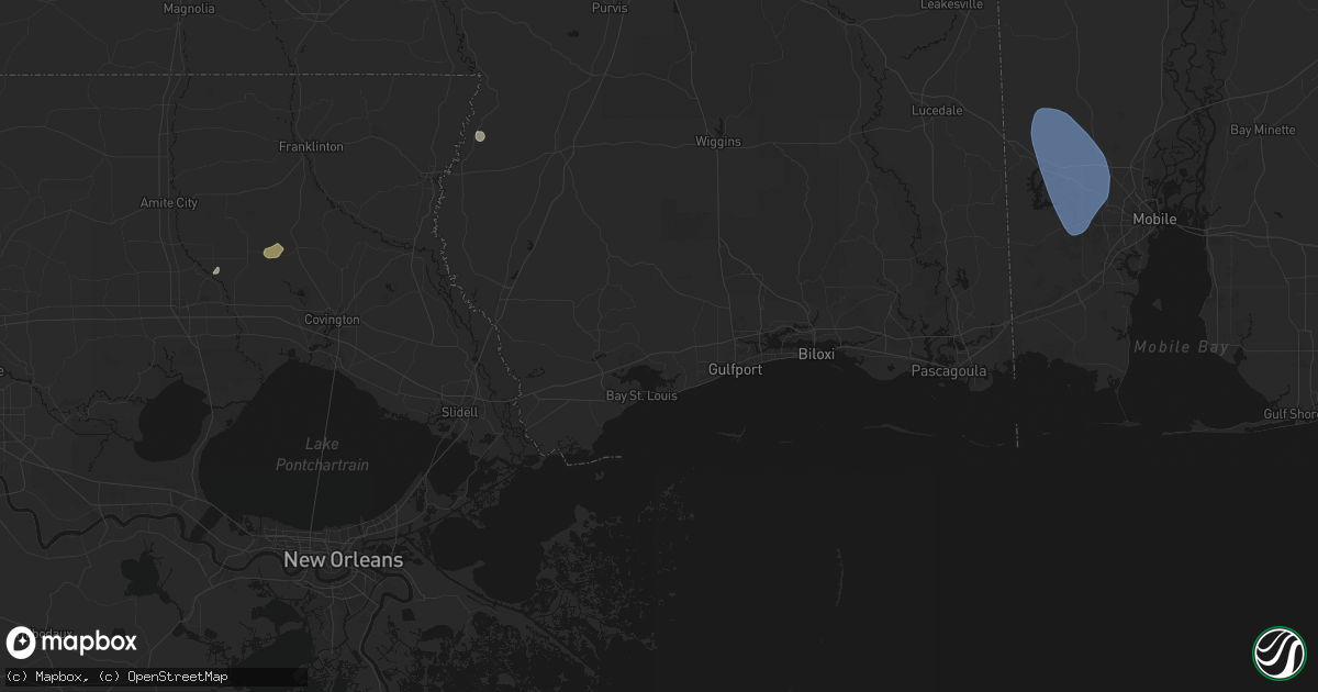 Hail map in Pass Christian, MS on August 18, 2026