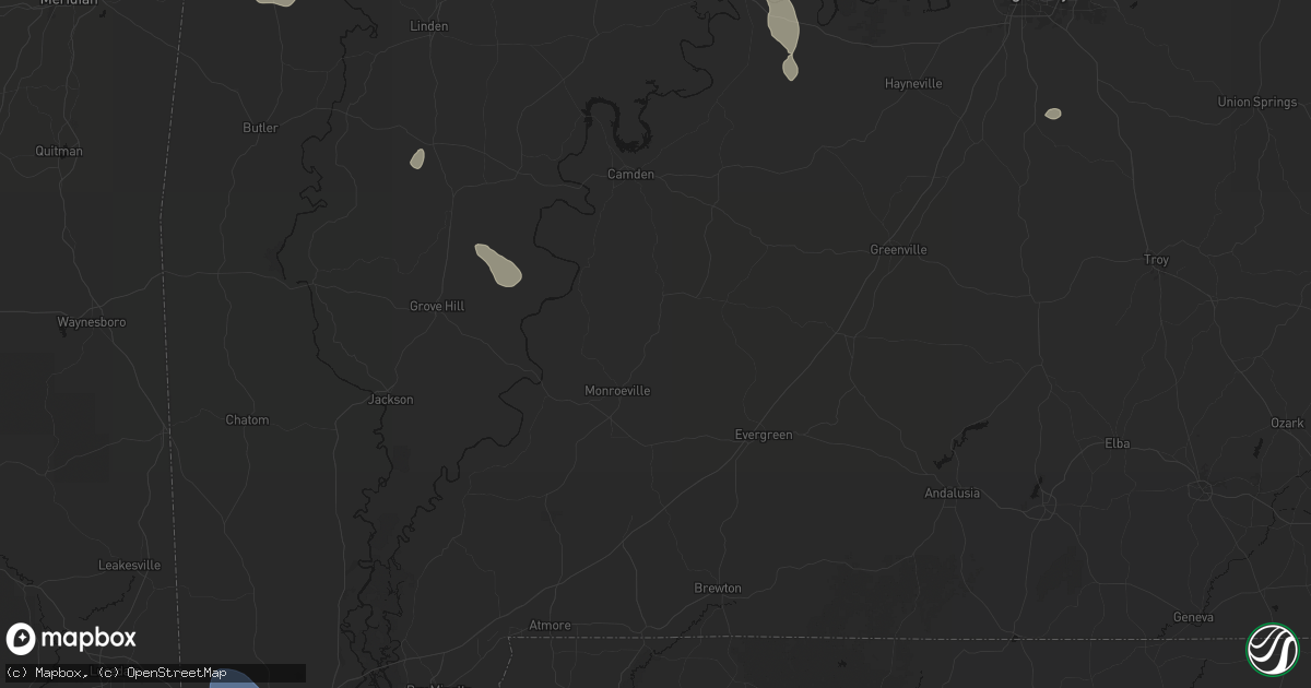 Hail map in Peterman, AL on August 18, 2026