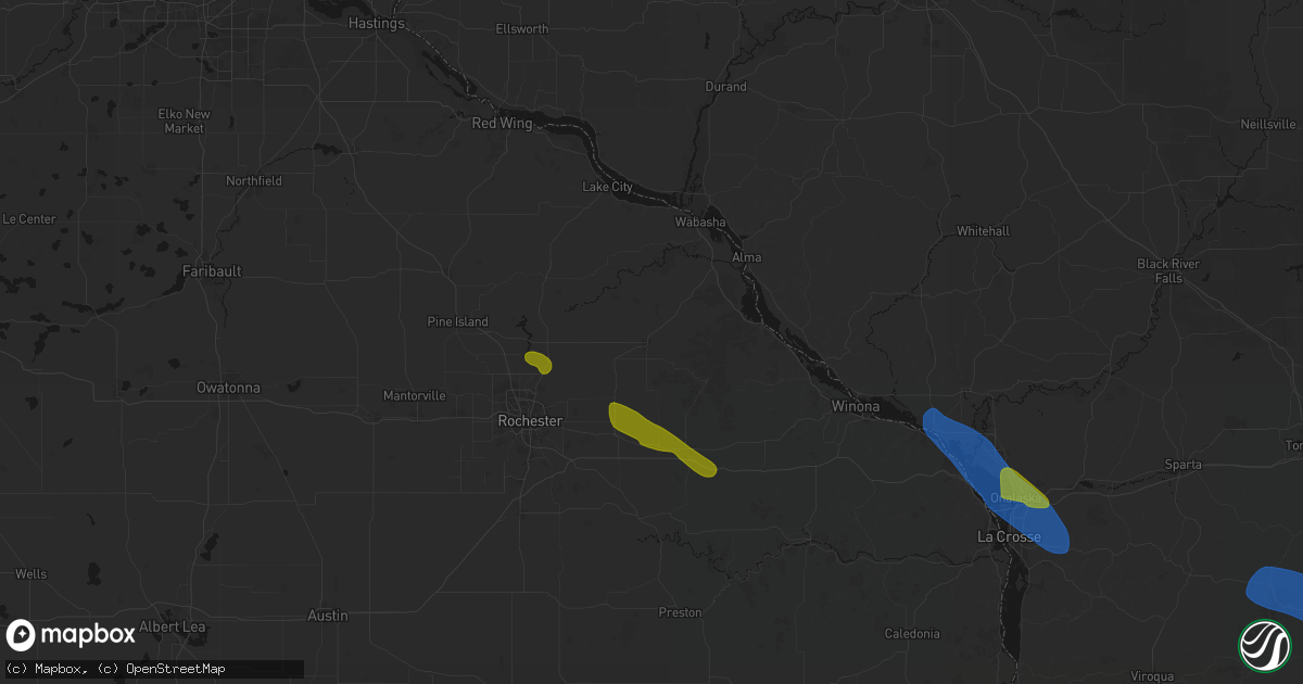 Hail map in Plainview, MN on August 18, 2026