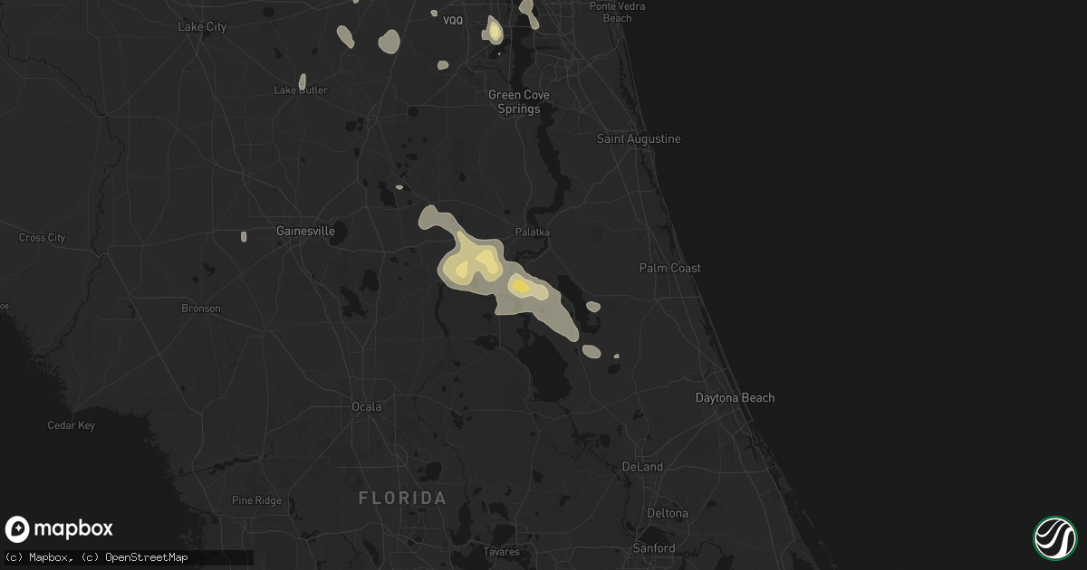 Hail map in Pomona Park, FL on August 18, 2026