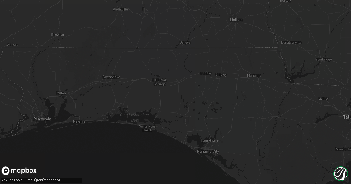 Hail map in Ponce De Leon, FL on August 18, 2026