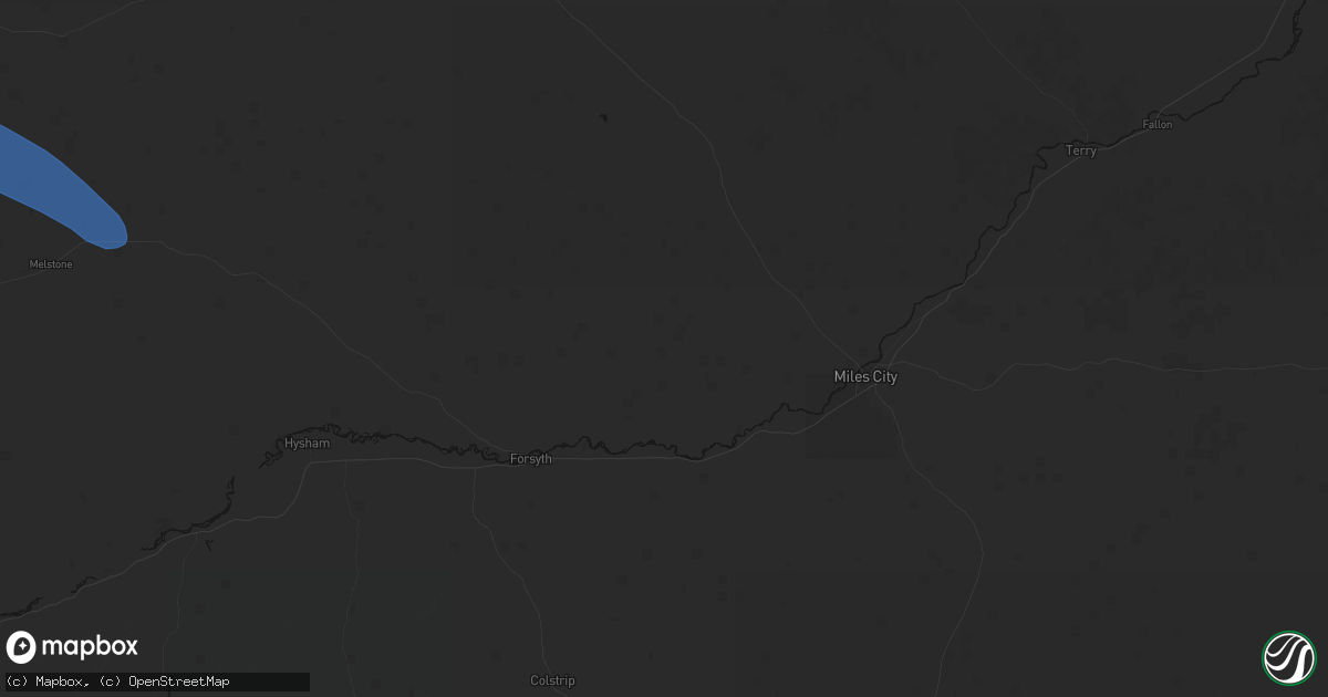 Hail map in Rosebud, MT on August 18, 2026